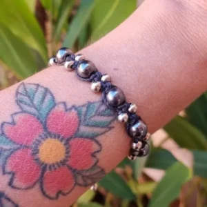 Pulseira de Macramê com Pedras Naturais Vibe Vital