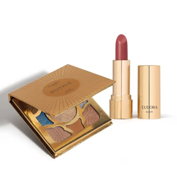 Combo Glam Paleta Royale 7g + Batom Cremoso Rosa Queimado 3,6g 5